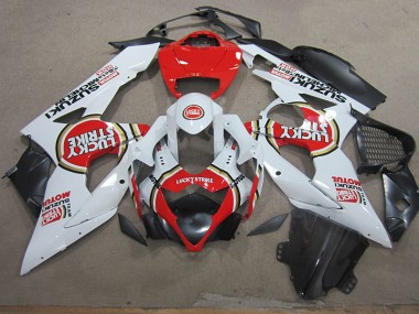 Carénages Moto Suzuki GSXR 1000 K5 05-06 - Blanc Lucky Strike Rouge Motul