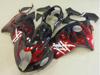Carénages Moto Suzuki GSXR 1300 Hayabusa 96-07 - Noir Rouge Flamme