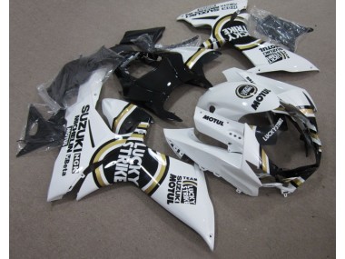 Carénages Moto Suzuki GSXR 600 K11 11-24 - Blanc Lucky Strike Noir Motul