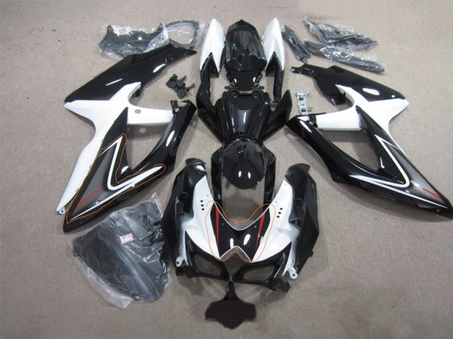 Carénages Moto Suzuki GSXR 600 K8 08-10 - Noir Blanc Carénages Moto Suzuki GSXR 600 K8 08-10 - Noir Blanc