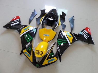 Carénages Moto Yamaha R1 12-14 - Jaune Noir Monster