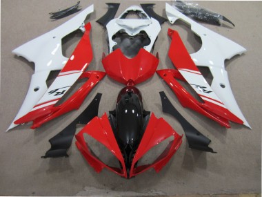 Carénages Moto Yamaha R6 08-16 - Rouge Blanc Noir