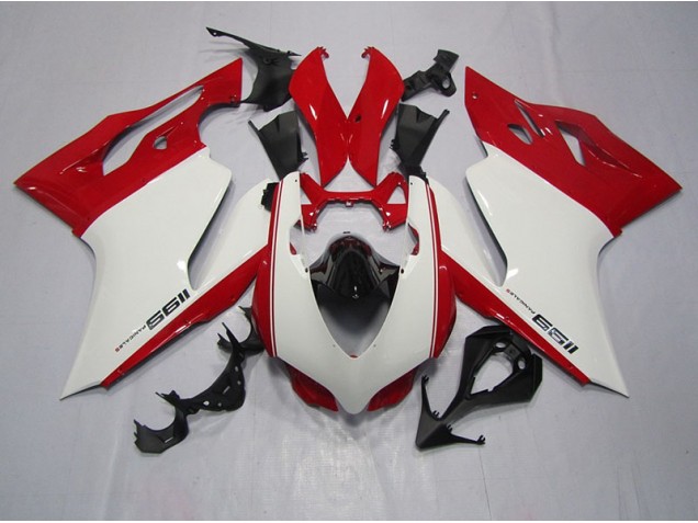 Carrosserie Moto Ducati 1199 11-14 - Blanc Rouge Carrosserie Moto Ducati 1199 11-14 - Blanc Rouge