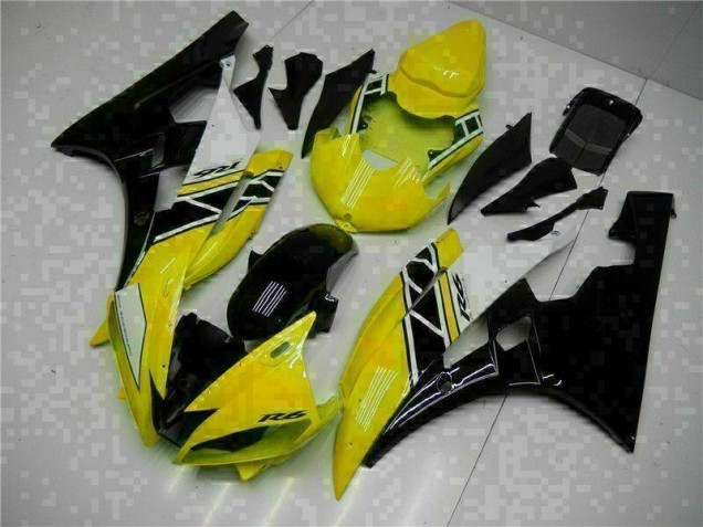 Carrosserie Moto Yamaha R6 06-07 - Jaune Noir Carrosserie Moto Yamaha R6 06-07 - Jaune Noir