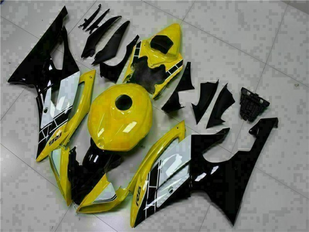 Carrosserie Moto Yamaha R6 08-16 - Jaune Noir Carrosserie Moto Yamaha R6 08-16 - Jaune Noir