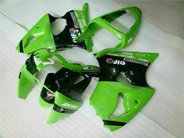 Kit Carénages Motos Complet Kawasaki ZX6R 00-02 - Vert Noir Kit Carénages Motos Complet Kawasaki ZX6R 00-02 - Vert Noir