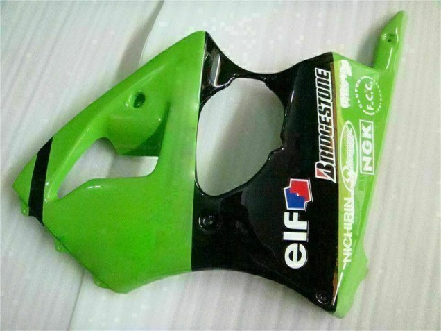 Kit Carénages Motos Complet Kawasaki ZX6R 00-02 - Vert Noir Kit Carénages Motos Complet Kawasaki ZX6R 00-02 - Vert Noir