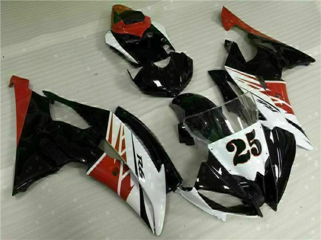 Kit Carénages Motos Yamaha R6 08-16 - Blanc Noir Kit Carénages Motos Yamaha R6 08-16 - Blanc Noir