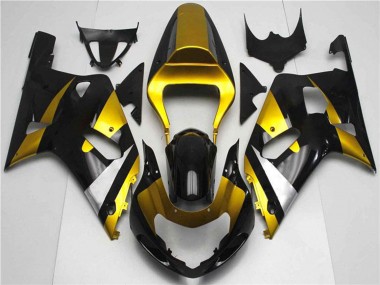 Carénages Moto Suzuki GSXR 600/750 2001-2003 - Or Argent Noir Brillant