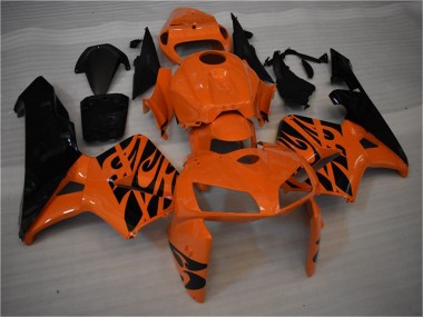 Carénage Moto Honda CBR600RR 2005-2006 - Orange Noir Flamme