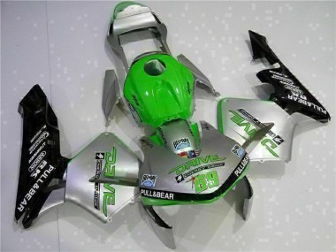 Carénage Moto Honda CBR600RR 2003-2004 - Argent Vert Noir Brillant