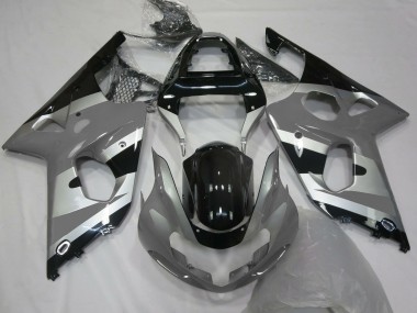 Carénages Moto Suzuki GSXR 1000 2000-2002 - Gris Argent Noir Brillant OEM Style