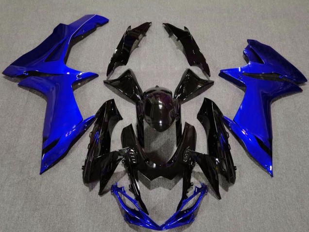 Carénage Moto Suzuki GSXR 600 / GSXR 750 2011-2024 - Bleu Noir Brillant