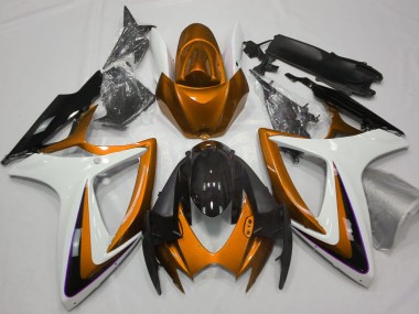 Carénages Moto Suzuki GSXR 600 / GSXR 750 2006-2007 - Orange Blanc Noir Brillant