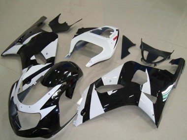 Carénages Moto Suzuki GSXR 600 / GSXR 750 2001-2003 - Blanc Noir Brillant