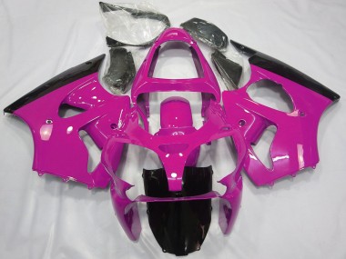 Carénages Moto Kawasaki ZX6R 2000-2002 - Rose Noir Brillant