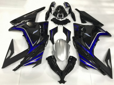 Carénages Moto Kawasaki Ninja 300 2013-2017 - Noir Brillant Bleu