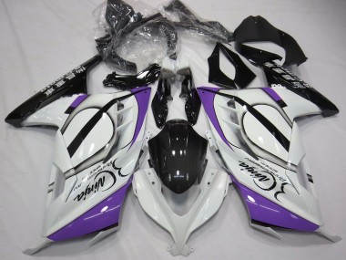 Carénages Moto Kawasaki Ninja 300 2013-2017 - Blanc Brillant Violet Noir