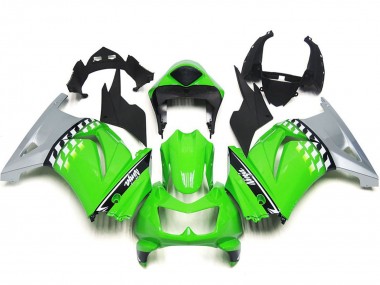 Carénages Moto Kawasaki Ninja 250 2008-2012 - Vert Argent Noir