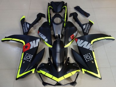 Carénages Moto Yamaha R3 2015-2018 - Jaune Gris Noir Mat Étoile