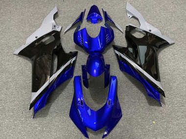 Carénages Moto Yamaha R6 2017-2025 - Gris Bleu Noir Brillant