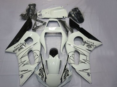 Carénages Moto Yamaha R6 1998-2002 - Blanc Noir Corona Motul