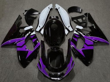 Carénages Moto Yamaha YZF600R Thundercat 1996-2007 - Noir Brillant Violet Blanc