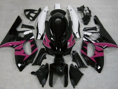 Carénages Moto Yamaha YZF600R Thundercat 1996-2007 - Noir Brillant Rose Foncé Blanc