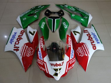 Carénages Moto Ducati 899 1199 2011-2014 - Blanc Rouge Vert Fiamm 7
