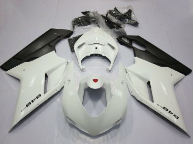 Carénages Moto Ducati 848 2007-2014 - Blanc Perle Noir Mat