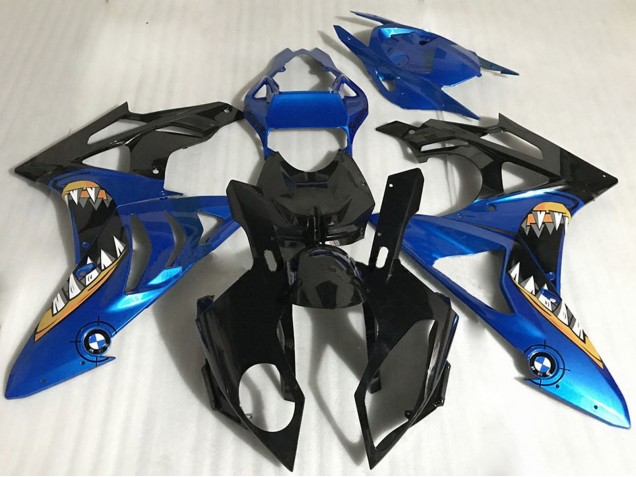 Carénages Moto BMW S1000RR 2017-2018 - Bleu Noir Brillant Orange Requin