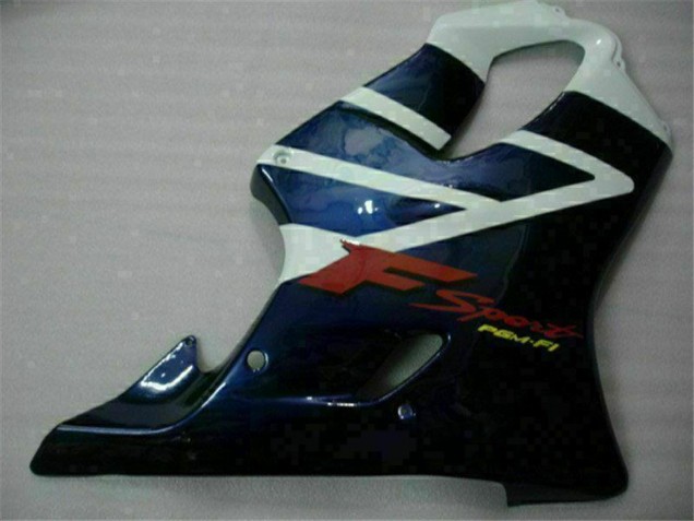 Carénages Moto Honda CBR600 F4i 2001-2003 - Blanc Bleu Noir Bande