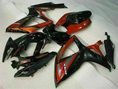 Carénages Moto Suzuki GSXR 600/750 2006-2007 - Noir Brillant Rouge
