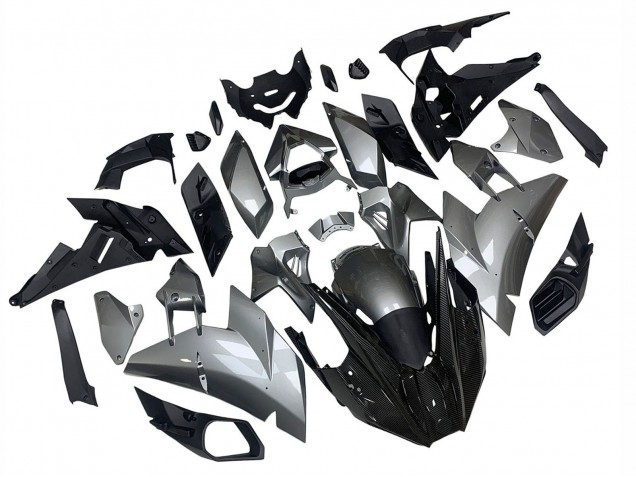 Carénages Moto Kawasaki Ninja H2 2015-2022 - Argent Noir Fibre de Carbone
