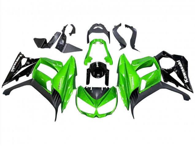 Carénages Moto Kawasaki Z1000SX 2010-2016 - Noir Brillant Noir Mat Vert