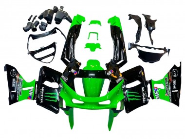 Carénages Moto Kawasaki ZZR400 1993-2007 - Vert Noir Brillant Vert Monstre Elf Touch4 Bridgestone