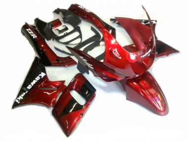 Carénages Moto Kawasaki ZZR400 1993-2007 - Rouge Noir Brillant