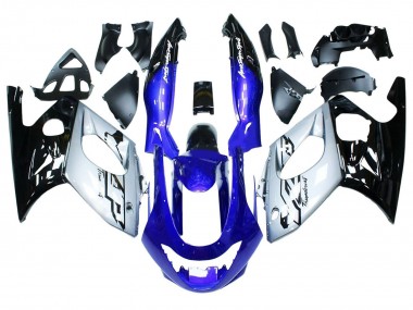 Carénages Moto Yamaha YZF600R Thundercat 1996-2007 - Bleu Argent Noir