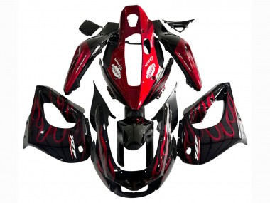 Kits Carénage Moto Yamaha YZF 1000R Thundecourses 1997-2007 - Noir Rouge Flamme