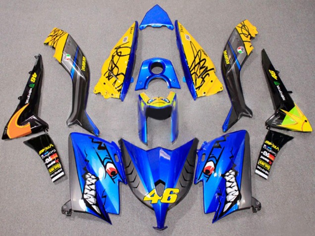 Carénages Moto Yamaha TMAX530 2012-2014 - Bleu Jaune Noir Requin 46
