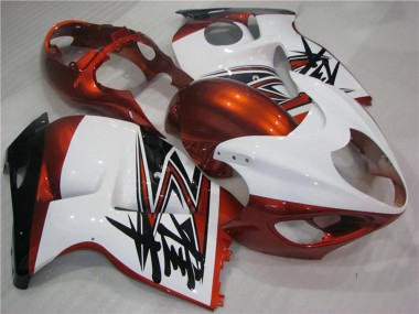 Carénages Moto Suzuki GSXR 1300 Hayabusa 1996-2007 - Blanc Orange Noir