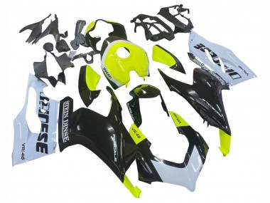 Carénages Moto Ducati Panigale V2 2020-2024 - Blanc Vert Citron Noir Brillant Stein Dinse VR 46