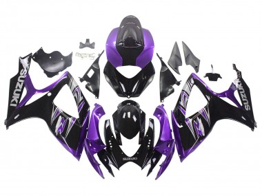 Kits Carénage Moto Suzuki GSXR 600 / GSXR 750 2006-2007 - Violet Noir Brillant