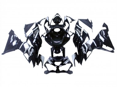 Carénages Moto Kawasaki ZX6R 2019-2022 - Noir Brillant Blanc