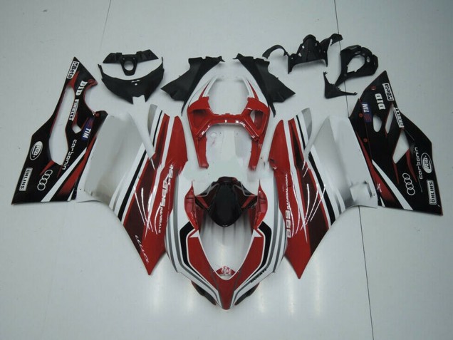Carénage Moto Ducati Panigale 899 2011-2014 - Blanc Rouge Noir Brillant