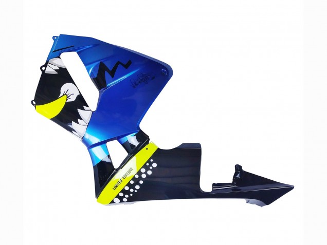 Carénages Moto Honda CBR600RR 2003-2004 - Bleu Jaune Néon Noir Brillant Requin