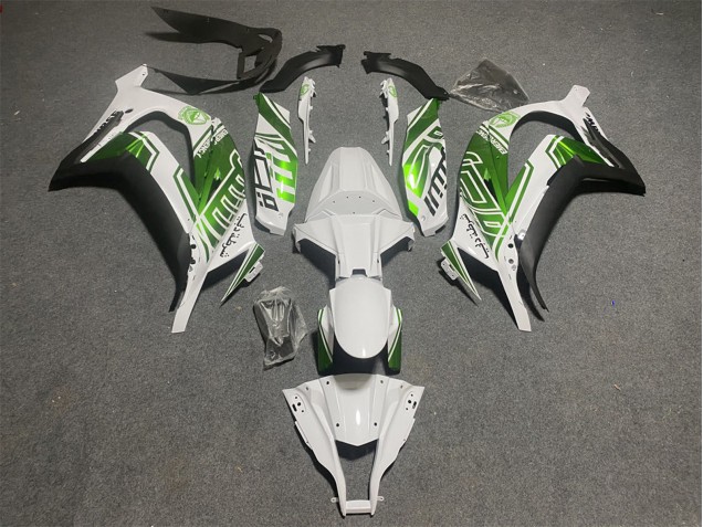 Carénages Moto Kawasaki ZX10R 2011-2015 - Blanc Vert Noir Mat