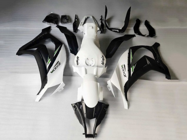 Carénages Moto Kawasaki ZX10R 2011-2015 - Blanc Noir Mat Vert Décalque