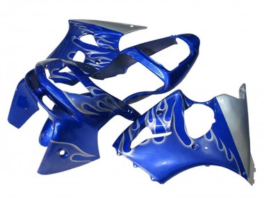 Carénages Moto Kawasaki ZX6R 1998-1999 - Bleu Argent Flamme