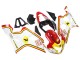 Carénages Moto Suzuki GSXR 600 / GSXR 750 2004-2005 - Blanc Rouge Jaune Michelin Texaon Heron 7